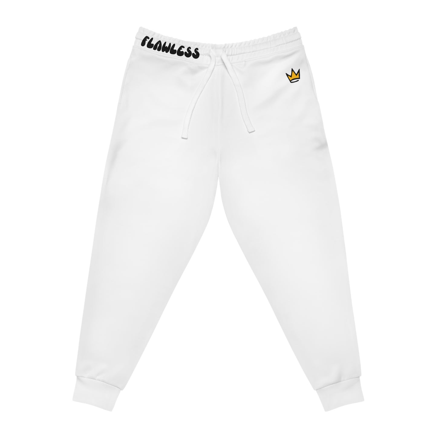 Flawless: White Gold Crown Logo Pants